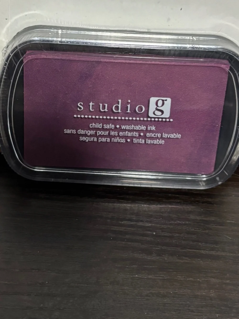 Purple rubber stamp ink pad